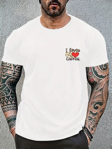 Love Capital Print T Shirt Tees Men Casual Short Sleeve T Temu Australia