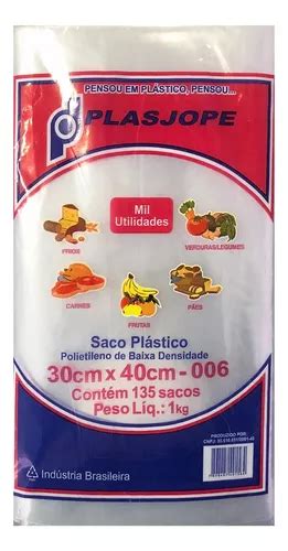 Saco Plástico Pe 30x40cm Virgem Transparente Alimentos 1kg MercadoLivre