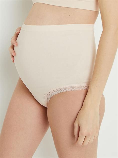 Culotte Taille Haute Grossesse Suzon Rougegorge Lingerie Beige