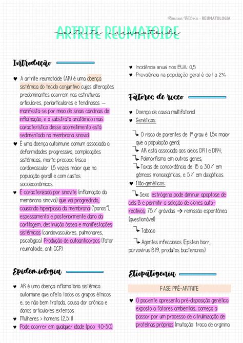 Resumo Artrite Reumatoide Introdu O A Artrite Reumatoide Ar Uma