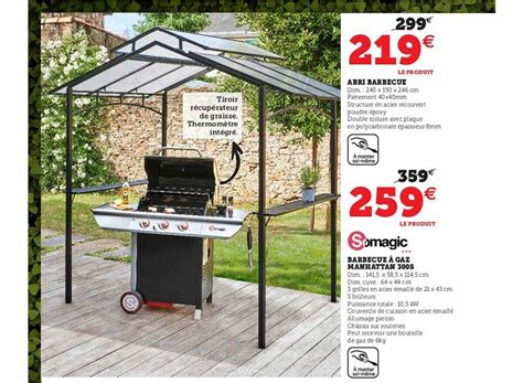 Promo Abri Barbecue Barbecue à Gaz Manhattan 300s Somagic chez Super U