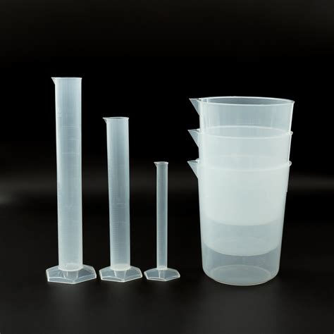 Ulab Scientific Stackable Graduated Plastic Beaker And Measuring Cylinder Set Including 3pcs Of