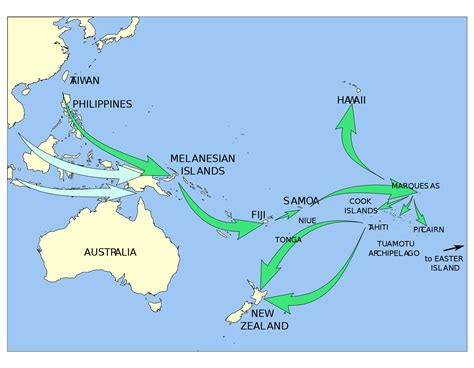 Polynesian migration in Oceania - Full size