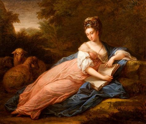 Portrait Of Mary Tisdal Reading By Angelica Kauffmann Traditional