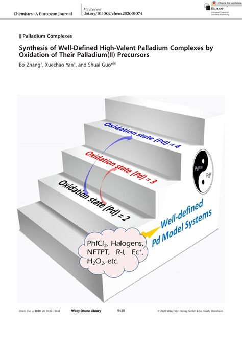 PDF Synthesis Of Well Defined High Valent Palladium Complexes By