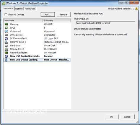 How To Mount USB Drive To A VM In VSphere ESXI 5 Or 6 AvoidErrors