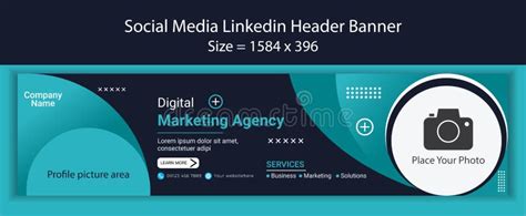 Linkedin Background Image Or Cover Banner Design Stock Illustration