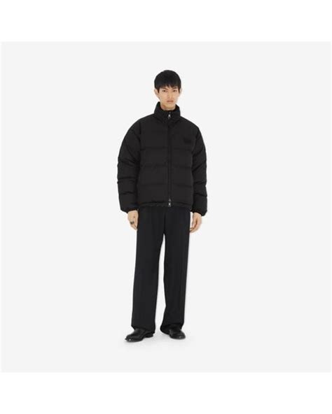 Burberry Reversible Check Puffer Jacket In Black For Men Lyst UK