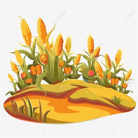 Cornfield Clipart Corn Field With Vegetables Cartoon Vector Cornfield