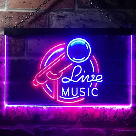 Live Music Two Colors Led Home Bar Sign Three Sizes Get It Here