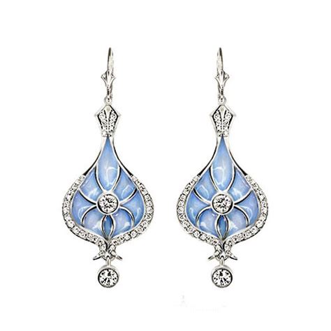 Blue Enamel Drop Earrings Jewelry Designs