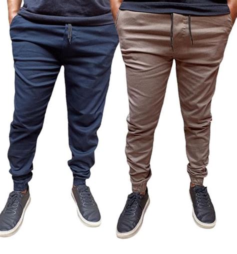 Kit 2 Calças Jogger Masculina Com Elastano Punho Calça Estilo Novo