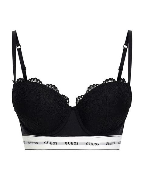 Guess Belle Balconette Padded Bra In Black Lyst