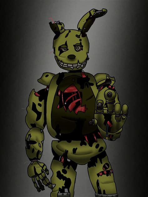 Mi primer dibujo de Springtrap FNaF Amino Español Amino