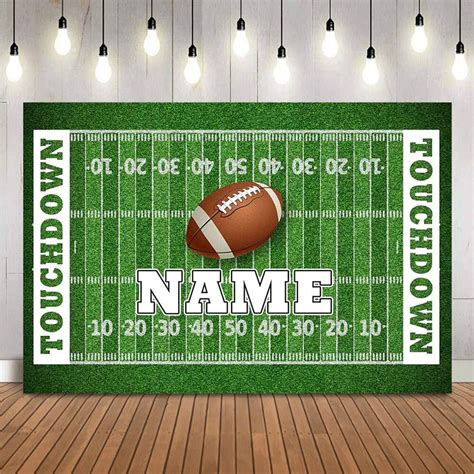 Rugby Sport Birthday Background Boy Birthday Customize Name Touch Down