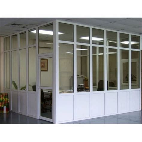 White Aluminum Glass Aluminum Office Partition Thickness 15 Mm At Rs