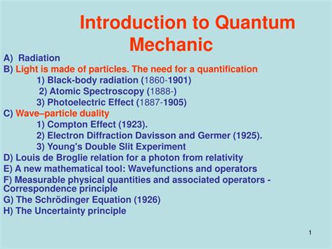 Ppt Introduction To Quantum Mechanic Powerpoint Presentation Free