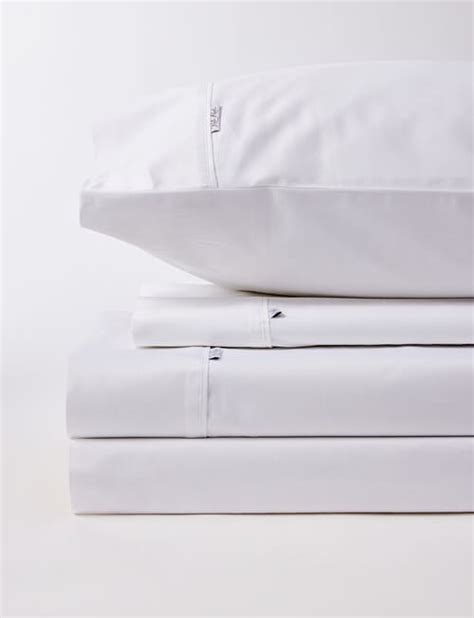 Kate Reed Lowell 500tc Sateen Standard Pillowcase Pair White Bed