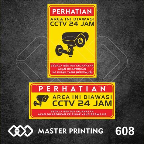 Jual Stiker Area Ini Diawasi Cctv Jam Sticker Vinyl Tahan