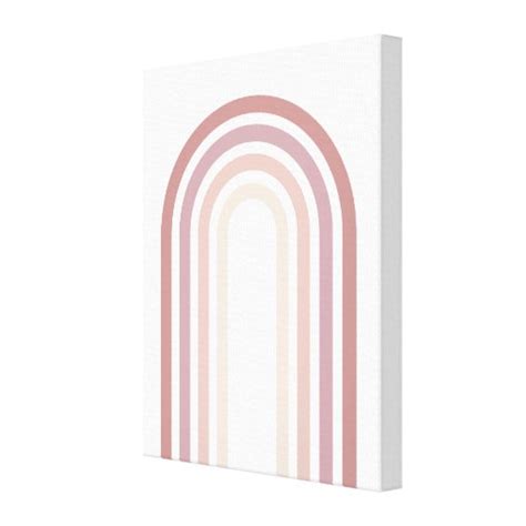 Pink Mauve Minimalist Rainbow Wall Art Canvas Zazzle