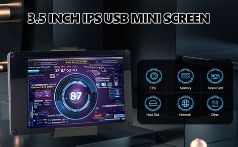Computer Temp Monitor Inch Ips Usb Mini Sub Screen Temperature