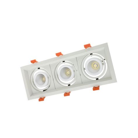 Spot Downlight 30w Led Carre Encastrable Man Aluminium Orientable Blanc