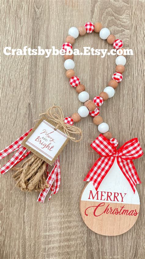 Wooden Bead Garland Diy Garland Beaded Garland Wooden Beads Garlands Merry Christmas Love