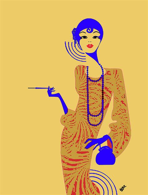 Art Deco Girl Smoking Hot Digital Art By Cindy Higby Fine Art America