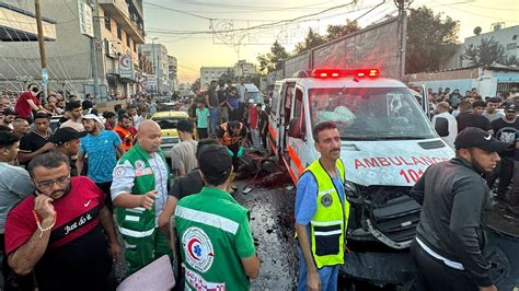 Watch Airstrike Hits Ambulance Near Gazas Al Shifa Hospital