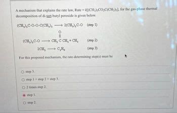 Answered A mechanism that explains the rate law Rate k CH3 CO₂C