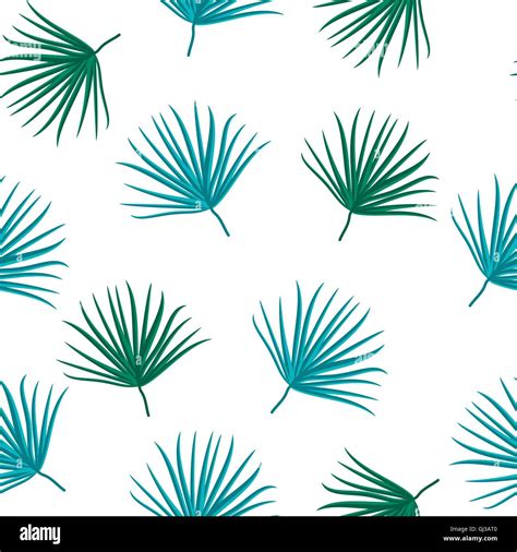 Palm Leaf Vector Seamless Pattern Background Illustration Stock Vector