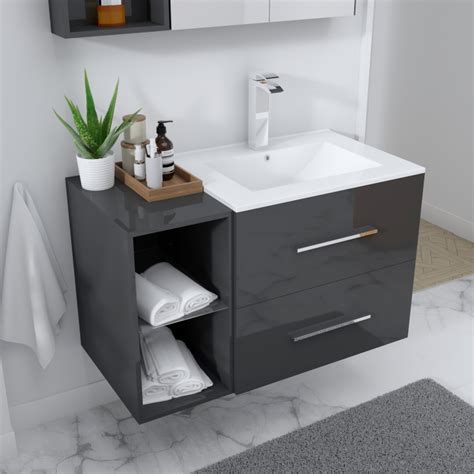 Sonix Bathroom Furniture Vanity Suite Grey Bathroom City