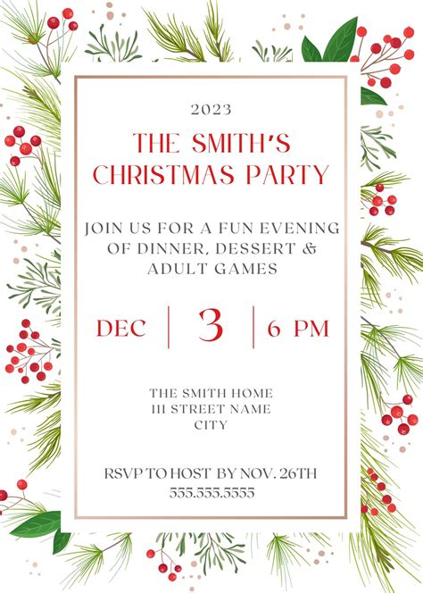 CUSTOM Christmas Party Invitations Ready in 24 Hours - Etsy