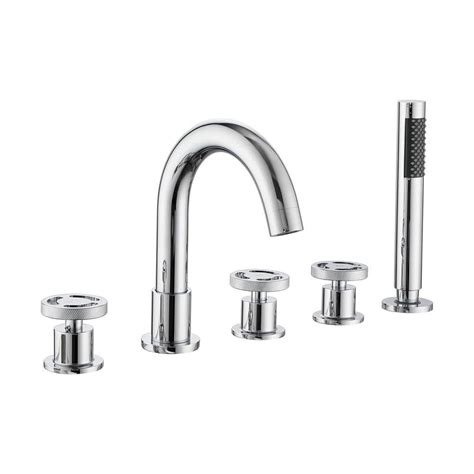 Miscool Ami 3 Handle Deck Mount Roman Tub Faucet With Handshower In