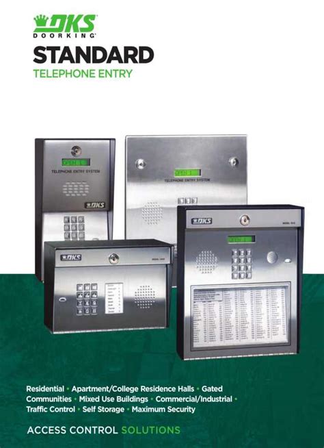 Doorking Catalogs Standard Telephone Entry Arcat