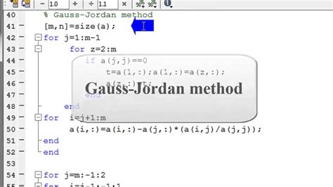 Gauss Elimination And Gauss Jordan Methods Using Matlab Youtube