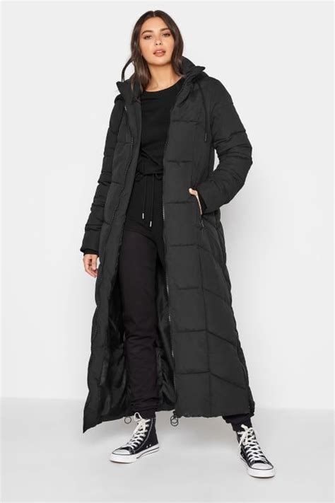 Tall Womens Black Longline Puffer Coat Long Tall Sally