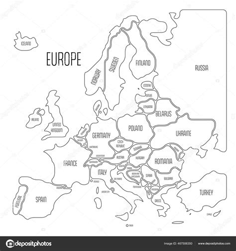 Simplified Smooth Map Of Europe Stock Vector Image By Pyty