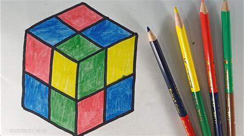 How To Draw A Rubiks Cube Rubiks Cube Drawing Easy Step By Step