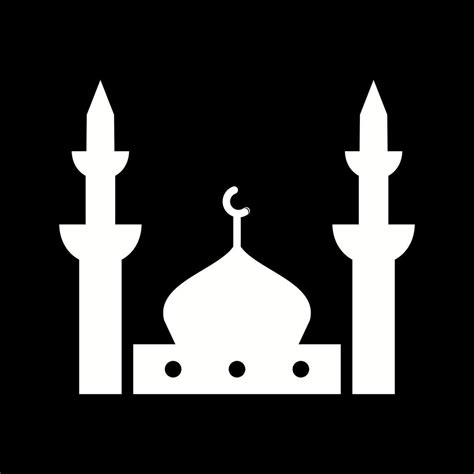 Beautiful Mosque Glyph Vector Icon Vector Art At Vecteezy