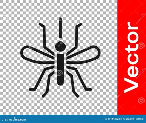 Icono Negro De Mosquito Aislado En Fondo Transparente Vector