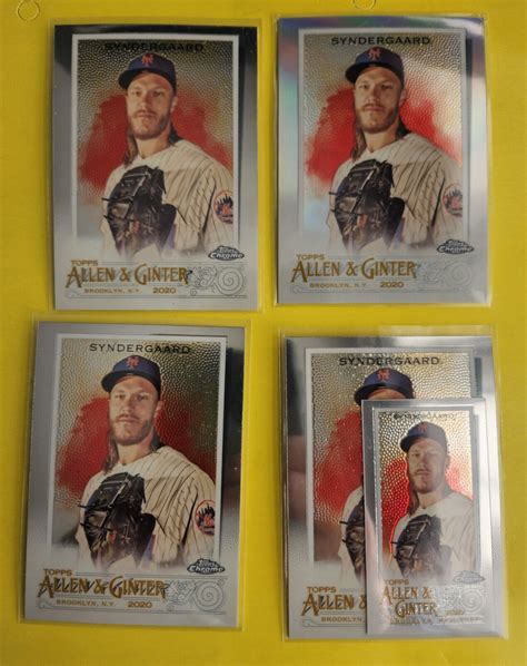 5 2020 Topps Allen And Ginter Chrome 196 Noah Syndergaard Lot New