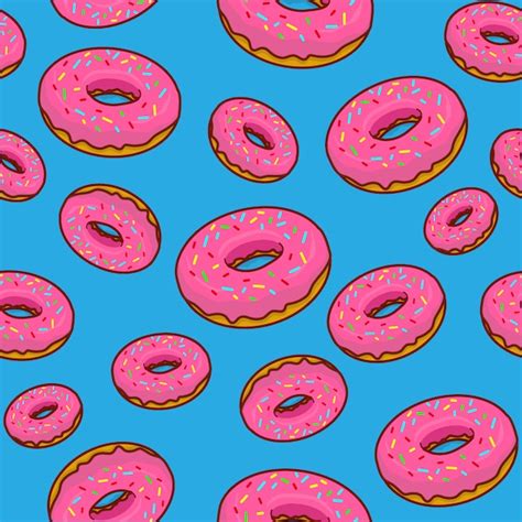 Premium Vector Donuts Background Donut Cartoon Donut Seamless Pattern