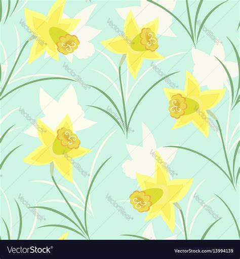 Seamless Pattern With Daffodils Royalty Free Vector Image