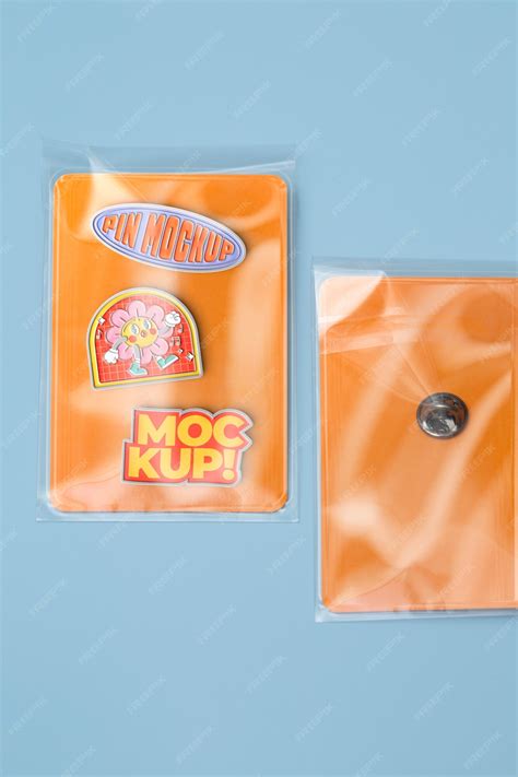 Premium Psd Metallic Pin In Plastic Bag Mock Up