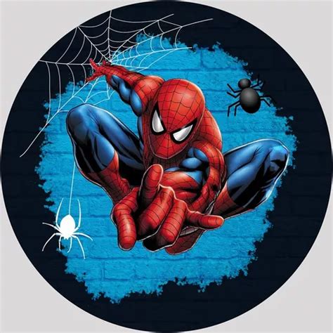 Painel Redondo Sublimado Homem Aranha 120x120cm C elástico