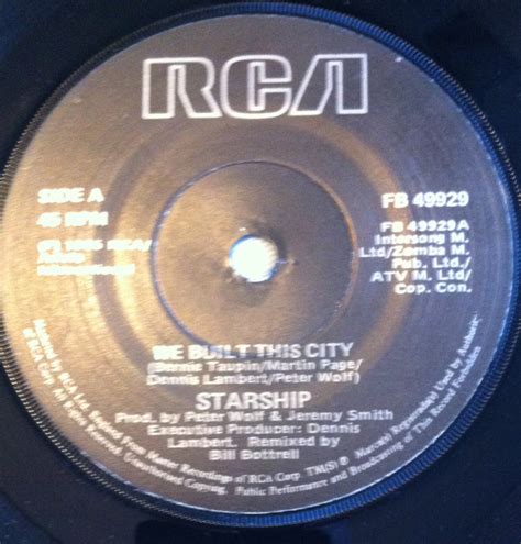 Starship - We Built This City (1985, Vinyl) | Discogs