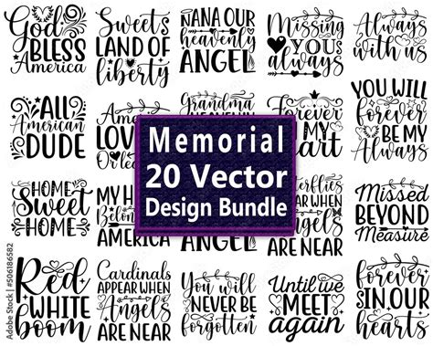 Memorial 20 Vector Design Bundle SVG, Memorial SVG, Sympathy SVG ...