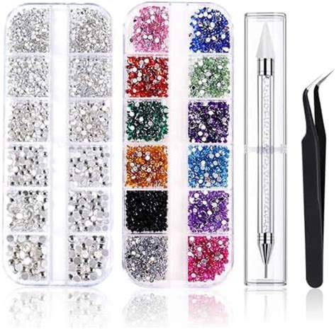 GWAWG 2800 PCS Rhinestones Flat Back Gems AB Crystal Nail Art