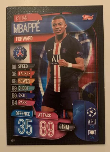 KYLIAN MBAPPE MATCH Attax 2019 20 Topps Fußballkarte 207 Champions